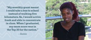 Young Heroes, Mission + History, testimonial, Zinhle,